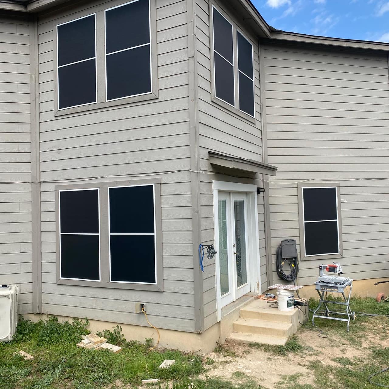 Residential solar screen installation